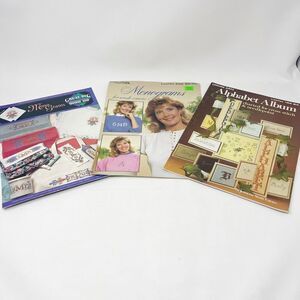 Lot of 3 Counted Cross Stitch‎ Alphabet Monogram Patterns Leaflets Vintage